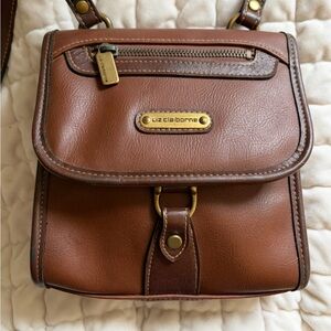 Vintage 90s Liz Claiborne Brown Leather trim:) Shoulder/Crossbody Bag/Old Money